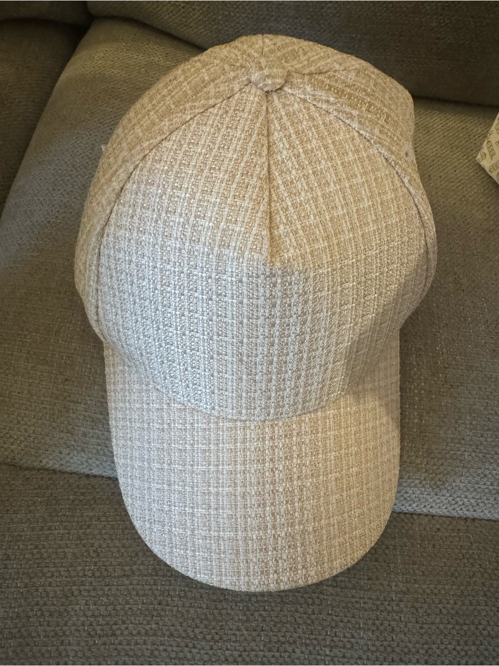 Karl Lagerfeld Beige Textured Baseball Cap